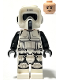 Minifig No: sw1265  Name: Imperial Scout Trooper - Male, Dual Molded Helmet, Light Nougat Head, Dark Brown Eyebrows, Frown