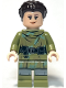 Minifig No: sw1296  Name: Princess Leia - Olive Green Endor Outfit, Hair