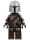 Minifig No: sw1519  Name: The Mandalorian / Din Djarin / 'Mando' - Silver Beskar Armor, Jetpack, Printed Head, Reddish Brown and Dark Silver Knee Pads