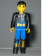 Minifig No: tech002s  Name: Technic Figure Blue Legs, Black Top with Zippered Wetsuit and Knife and 'Diving' Pattern (Stickers) - Diver