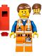Minifig No: tlm026  Name: Emmet - Wide Smile, with Piece of Resistance and Plate on Leg