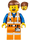 Minifig No: tlm072  Name: Emmet - Wide Smile with Teeth and Tongue