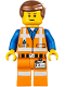 Minifig No: tlm087  Name: Emmet - Lopsided Closed Mouth Smile, without Piece of Resistance