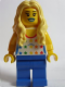 Minifig No: tls080  Name: LEGO Brand Store Female, Shirt with Rainbow Stars, Long Wavy Hair (no specific back printing) {Glasgow}