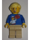 Minifig No: tls090  Name: LEGO Brand Store Female, Blue KidsFest Torso, Bright Light Yellow Hair and Tan Legs (no back printing) - LEGO Store at KidsFest