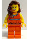 Minifig No: tls121  Name: LEGO Brand Store Female, Orange Halter Top - West Hartford, CT