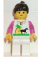 Minifig No: trn013  Name: Horse and Palm - White Legs, Black Ponytail Hair