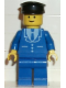 Minifig No: trn093  Name: Suit with 3 Buttons Blue - Blue Legs, Black Hat