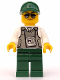 Minifig No: trn243  Name: Security Officer - Dark Green Legs, Dark Green Cap with Hole, Sunglasses