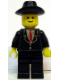 Minifig No: twn019s  Name: Patron - Black Suit with Two Buttons and Red Tie (Torso Sticker), Black Legs, Black Cowboy Hat