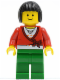 Minifig No: twn103  Name: Sweater Cropped with Bow, Heart Necklace, Green Legs, Black Bob Cut Hair