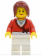 Minifig No: twn117  Name: Sweater Cropped with Bow, Heart Necklace, White Legs, Dark Red Hair Ponytail Long with Side Bangs