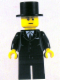 Minifig No: twn133  Name: Suit Black, Top Hat, Black Legs (Undetermined Eyebrows)