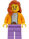 Minifig No: twn416  Name: Mom - Bright Light Orange Jacket, Medium Lavender Legs, Dark Orange Hair