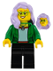 Minifig No: twn447  Name: Woman, Green Jacket, Lavender Hair