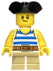 Minifig No: twn464  Name: Child - Boy, White Tank Top with Blue Stripes, Tan Short Legs, Black Tricorne Hat, Freckles