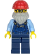 Minifig No: twn535  Name: Shopping Street Plumber - Male, Bright Light Blue Shirt, Dark Blue Overalls and Legs, Red Construction Helmet