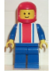Minifig No: ver004  Name: Vertical Lines Red & Blue - Blue Arms - Blue Legs, Red Classic Helmet