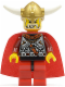Minifig No: vik026  Name: Viking Red Chess King - Horns Glued to Helmet