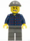 Minifig No: wc002  Name: Plaid Button Shirt, Dark Gray Legs, Dark Gray Knit Cap, White Teeth with Gold Tooth, Stubble (Armored Car Bandit)