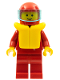 Minifig No: zip022  Name: Jacket with Zipper - Red, Red Legs, Red Helmet, Trans-Light Blue Visor, Life Jacket