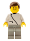 Minifig No: zip029  Name: Jacket with Zipper - White, Light Gray Legs, Brown Male Hair