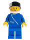 Minifig No: zip039  Name: Jacket with Zipper - Blue, Blue Legs, White Helmet, Black Visor