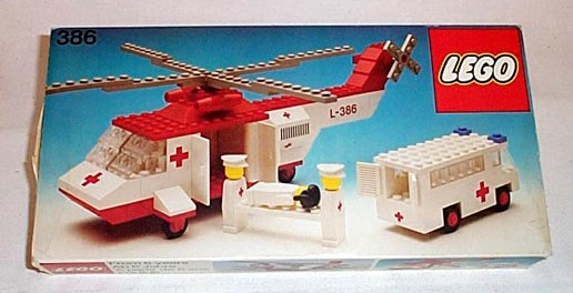BrickLink - Original Box 386-1 : LEGO Helicopter and Ambulance [LEGOLAND:Hospital] BrickLink Reference Catalog