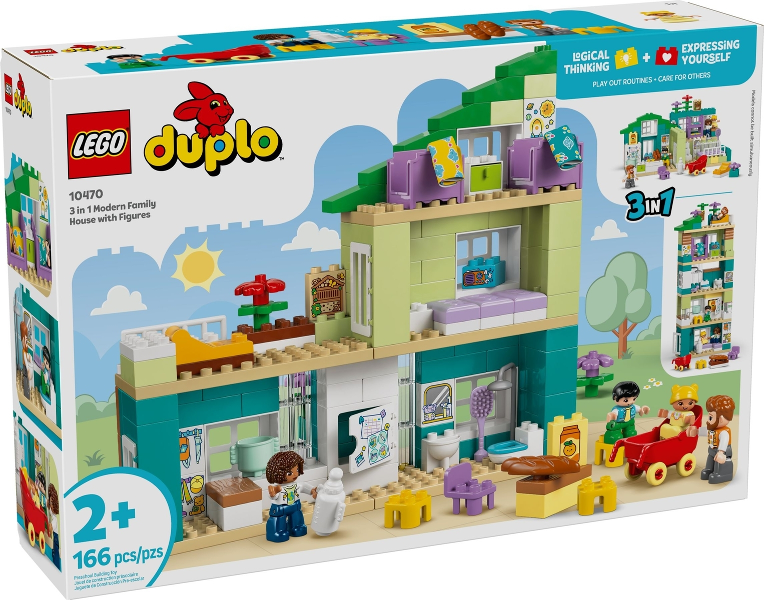 3 in 1 Modern Family House with Figures