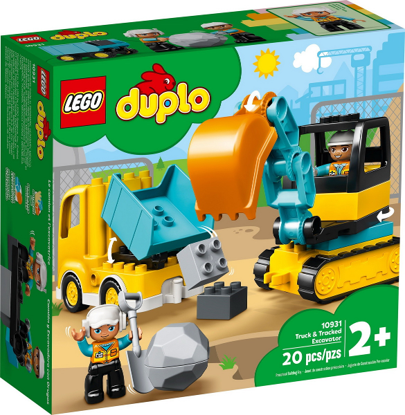 duplo town truck and tracked excavator