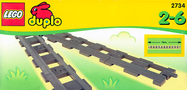 LEGO DUPLO Train Set 2735-1 rails incurvés 6x couleur gris foncé (ancien)