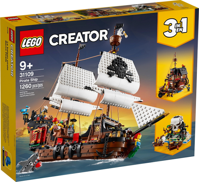 Pirate Ship Building Block Set 197-Piece Lego Type Building blocks and Figures 