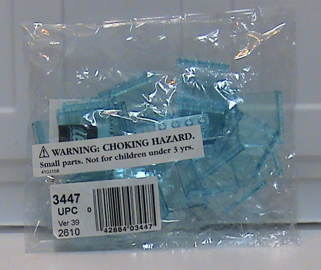 1 x 3 x 4 Wall Element Transparent Blue (Train Window)