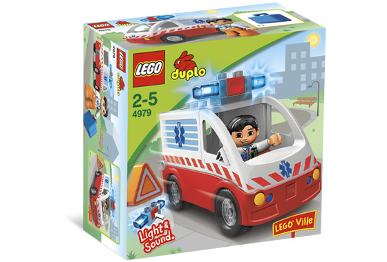 TOP Set 4979 mit Blaulicht & Sound LEGO Duplo Krankenwagen Sanka Notarzt 