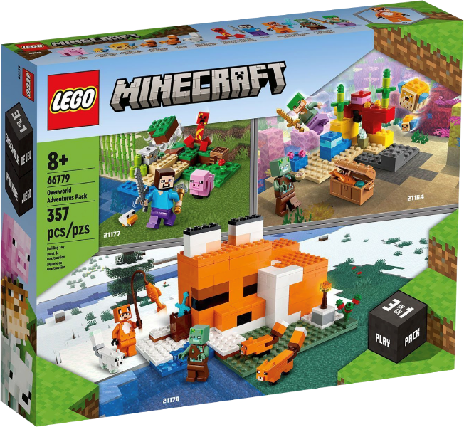 Minecraft Bundle Pack, 3 in 1 Play Pack (Sets 21164, 21177