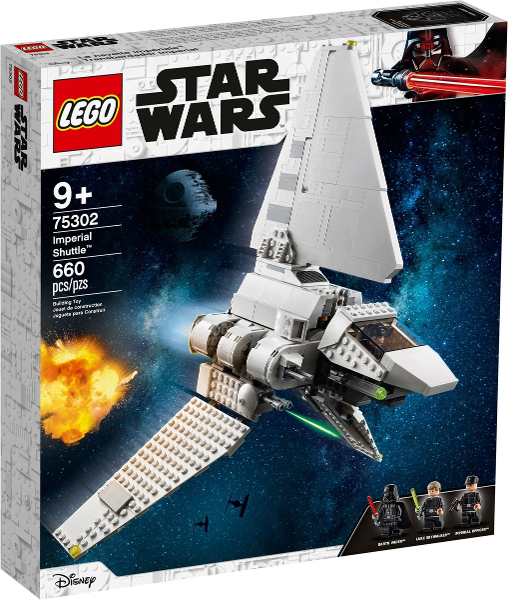 WWEI Supporto personalizzato con asta di spinta per ABS Imperial Shuttle Star Wars Supporto per esposizione compatibile con Lego 75302-69 pezzi 
