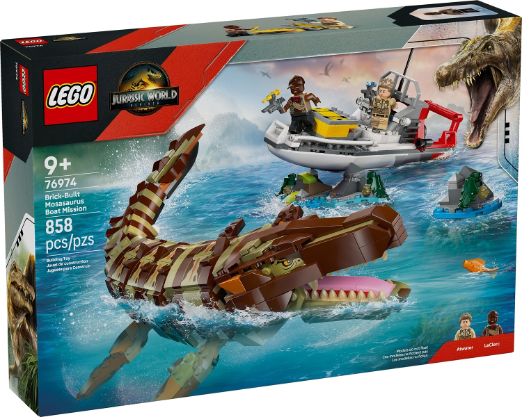 Brick-Built Mosasaurus Boat Mission