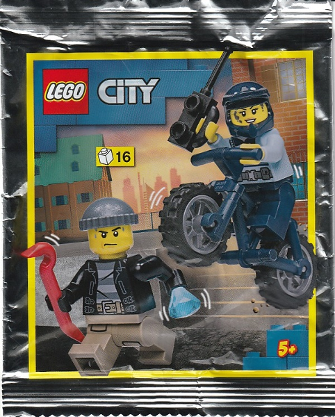 Policewoman with Bike and Crook foil pack