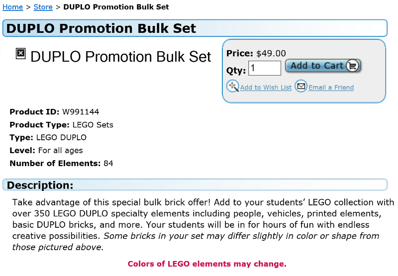 Duplo Promotion Bulk Set