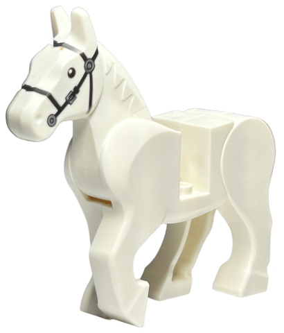 2 Horses With Movable Heads 1 Black & 1 White P/N 4493 Lego Animal 