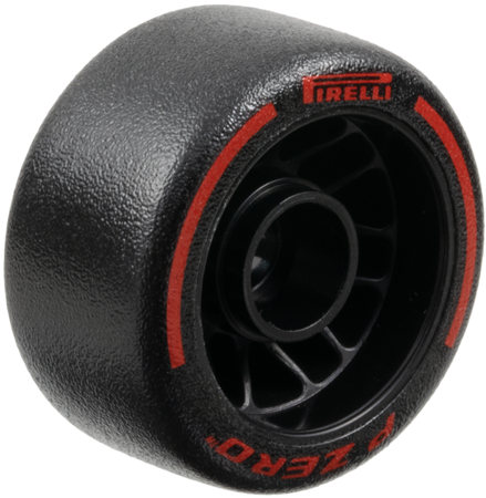 Wheel 24 x 13.4 with Pin Hole with Molded Black Hard Rubber