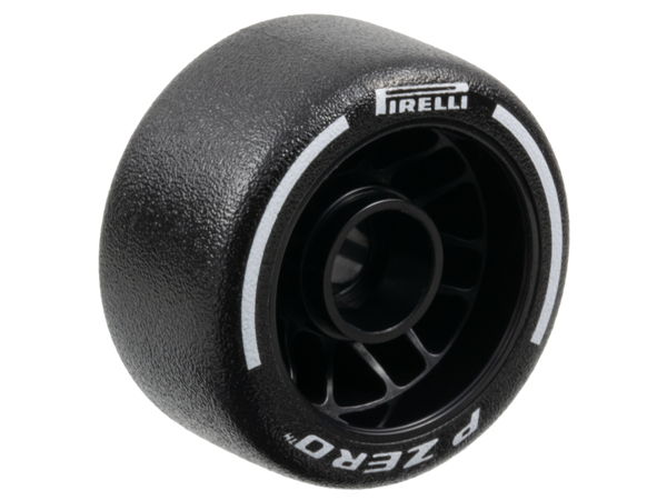 Wheel 24 x 13.4 with Pin Hole with Molded Black Hard Rubber