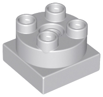Gray/Gray large square Lego Duplo Item Turntable Swivel