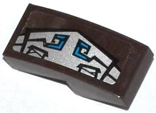 Slope, Curved 2 x 1 x 2/3 with Blue and Silver Gorilla Armor