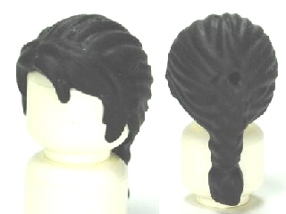 ☀️NEW Lego Hair Female Friends Girl Long Black with Ponytail French Braided 
