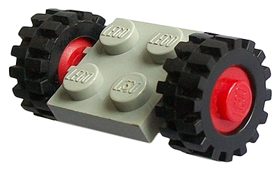 Lego 4 jantes rouges anciennes set 100 088 404 088 /4 red wheels w 1/2 axle cam 