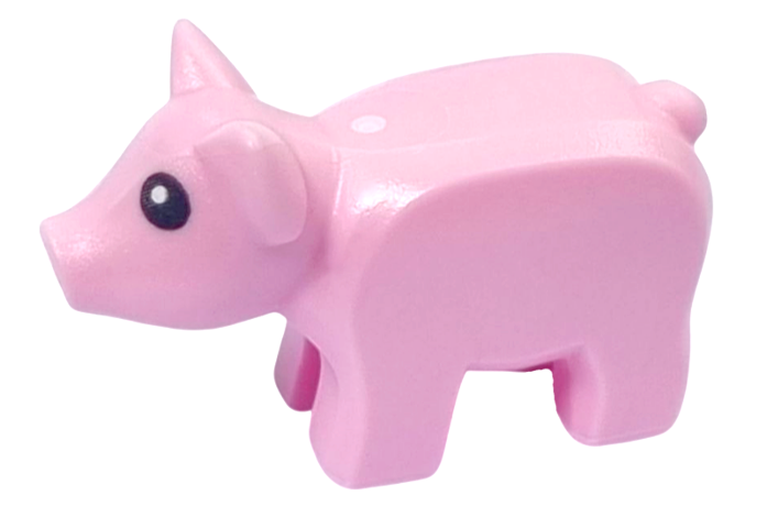 LEGO Bright Pink Pig with Black Eyes with White Pupils (68887)