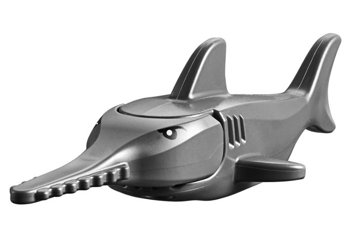 Lego Dark Bluish Gray Sawfish Sea Animal With Gills,Black Eyes,White Pupils