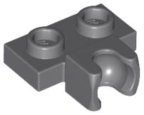 Rounded End 2x5 Black x2 Towball Socket and Slit Lego Plate 3491 
