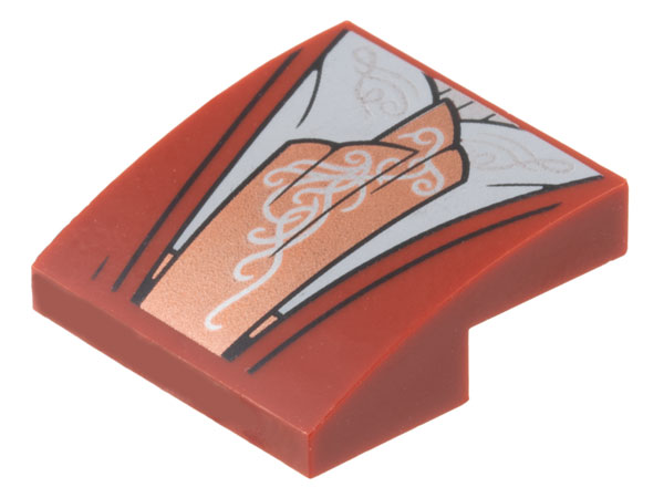 Slope, Curved 2 x 2 x 2/3 with Robe, Light Bluish Gray